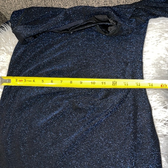 PISTOLA Vita Polo Dress Navy Shimmer Midi Short Sleeve Side Gather, Slits Sz S - Picture 12 of 15